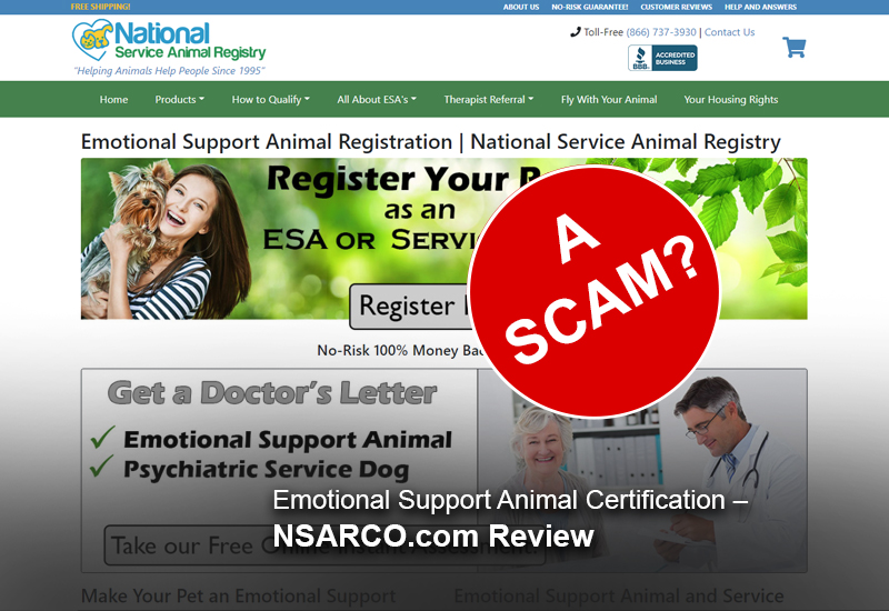 Emotional Support Animal Certification NSARCO com Review