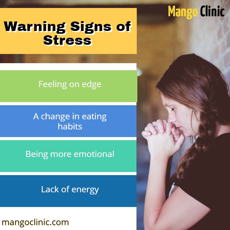 What are three warning signs of emotional stress?