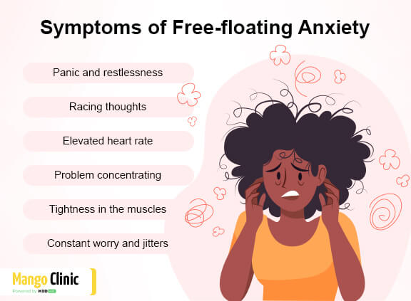 Symptoms of free-floating anxiety disorder